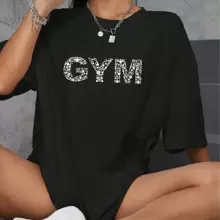 Women's T-Shirt Gym Workout Top Gym Fitness 100% Cotton Gym