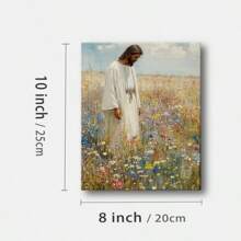 1 Pc, Framed Canvas Wall Art Jesus, Jesus, Art Print Canvas Poster, Canvas, Wall Art, Living Room, Kitchen, Bedroom, Bathroom, Classroom, Office, Dorm Room, Hallway, Cafe, Bar, Home, Home Decor, Wall Decor, Framed Wall Newspaper, Art Print, Wall Art, Holiday, Gift, Room Decoration. Home Decoration Festivals 4 - 黑色 - 查看 9