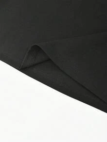 女士美式紧身短袖 T 恤，秋季时尚短款上衣 - 黑色 - 查看 6