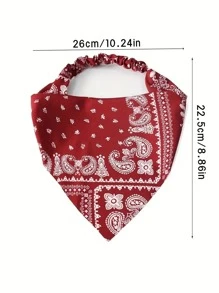 1件装女士复古优雅佩斯利花纹三角围巾，头巾，多功能发带，适合日常外出、发饰、头巾式发带，秋冬季度假装扮，女士头巾，柔软头巾