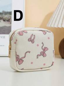 1 件蝴蝶图案多巴胺便携式卫生巾袋，紧凑型女性卫生用品架，奶油色迷你女孩包，圣诞节、新年优雅节日礼物