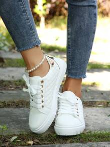Damen neue schwarze flache rutschfeste Lässige Schuhe mit rundlicher Kappe und Schnürung, in mehreren Farben erhältlich, geeignet für Frühling und Herbst