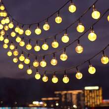 Luces de hadas solares, 8 modos de iluminación - Luces de cadena de bola de cristal resistentes al agua para exteriores, aptas para jardín, patio, balcón, boda y decoración navideña, luces solares para exteriores