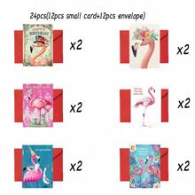 12/24pcs Vibrant Flamingo Greeting Card Set With Envelopes - Suitable For Mother's Day, Anniversary, Birthday, Thank You, Congratulations And Various Occasions - Thoughtful Card For Father, Mother, Family, Friends, Coworkers, Perfect For Animal Lovers