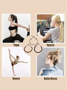 1 套马尾辫橡胶弹力钩发带女士胶钩发饰发圈造型工具固定弹力带 - 黑色 - 查看 6