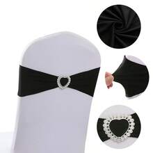 30/10/1 Pieces Of Spandex Elastic Chair With Bow Tie For Wedding Reception - Universal Elastic Chair Cover Strap, Buckle Slider Suitable For Decorating Chair Waistband, Birthday Party, Wedding Party, On-Site Chair Backrest Decoration And Fixation For Banquets, Parties, Hotel Events