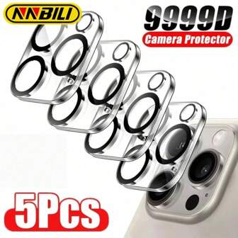 NNBILI 5 件高清后摄像头钢化玻璃适用于 1312 Mini 11 12 13 14 15 16 17 Pro Max 后镜头屏幕保护膜防刮玻璃膜