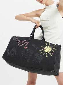 Women's Light Weight Fashion Large Capacity Tote Bag, Commuter Gym Bag, Travel Handbag For Men And Women - Black - View 1