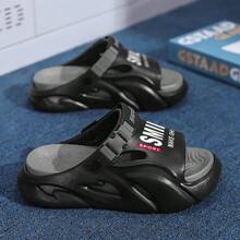 2025 Summer New Style Men's Bionic Outdoor Beach Holiday Comfortable Thick Soft Sole Versatile Couple Casual Slippers Suitable For Driving - Black - View 3