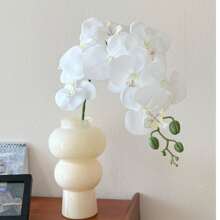 1 PIEZA Flores de orquídea artificial, 9 grandes tallos de flores de orquídea Phalaenopsis de toque real y vibrantes, guirnaldas de orquídeas artificiales de estilo clásico, flores de Phalaenopsis de seda artificial, ramas de flores artificiales para decoración del hogar, arreglos florales para hoteles y bodas, hermosa decoración del hogar para Halloween, Año Nuevo Chino, Día de San Valentín, regalo