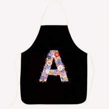 Flower Letter Series Printed Cute Party Party Wedding Polyester Peach Skin Velvet Printed Apron