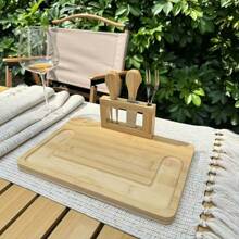 1 Plateau à fromage, 1 Fourchette à fromage, 1 Couteau à fromage droit, 2 Fourchettes à fruit, Plateau de service de cuisine maison pour fruits, pain, biscuits, convient pour les fêtes, les vacances et les cadeaux