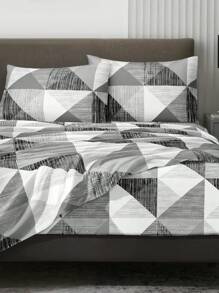 4 件套灰色几何三角复古波西米亚图案床单套件，易于护理超细纤维柔软床上用品套装花卉床笠套件（1 件床单+1 件床笠+2 件枕套）床笠套件特大号双人床尺寸床单深口袋最大 11.8 英寸枕套，柔软透气防皱，更适合睡眠，豪华酒店风格，送给妈妈爸爸朋友宿舍床上用品返校床上用品的礼物 - 灰色 - 查看 5