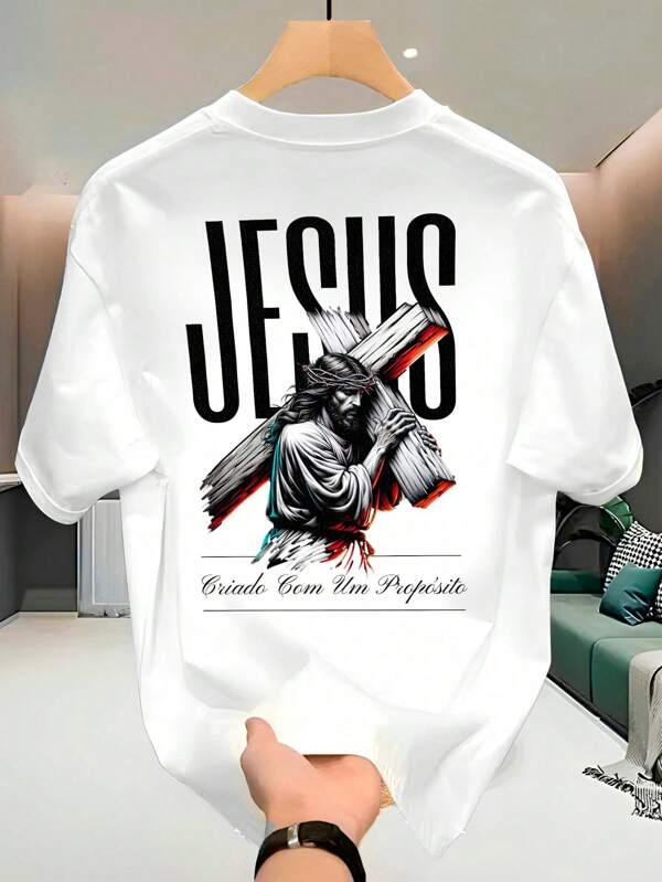 Camiseta Streetwear Unissex 100% Algodão Masculina e Feminina Estampada Criado Com um Proposito Camisa Premium