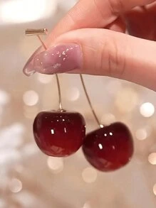 1 par de aretes con forma de fruta personalizados, aretes simples y lindos para mujeres, regalo perfecto