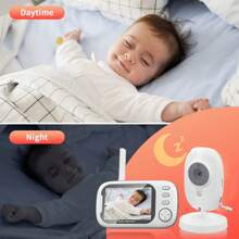 CDYCAM 3.5 Inch Wireless Video Baby Monitor Color Night Vision Temperature Monitoring Two Way Audio Talk Baby Nanny Security Camera IR LED Night Vision Intercom Baby Shower Family Decorations Gifts