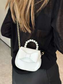 Butterfly & Pearl Decor Meisjes Stijlvolle Messenger Bag, Schattige Cross-Body Schoudertas