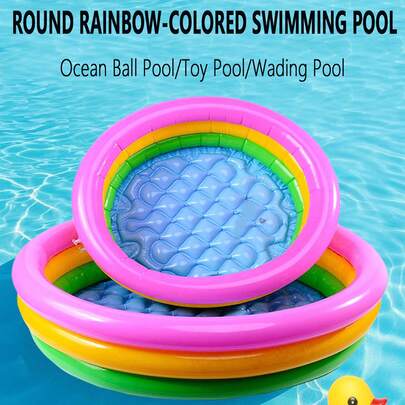1 pieza Piscina inflable redonda, piscina familiar extra grande y gruesa, adecuada para adultos, uso en exteriores, jardín, patio trasero, fiesta de agua de verano, artículos esenciales de playa, accesorios de playa, flotador de piscina