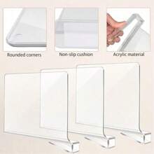 Transparent Acrylic Shelf Dividers Multifunctional Shelf Divider Shelf Divider, Wardrobe Divider For Bedroom, Kitchen,Study Cabinets And Organisation
