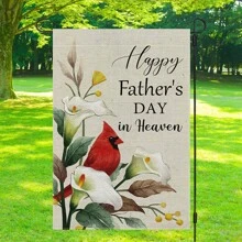 [Polyester Garden Flag]1pc Vibrant Spring Welcome Garden Flag, Father's Day Flag, Floral, Love Element, Two-Sided Garden Flag, , Ideal For Outdoor Yard And Lawn Decor, Farmhouse Holiday Design, 12 X 18 Inches, No Flagpole Included Gifts Birthday Graduation