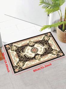 1 st. 'Bohemian, Golden Pattern, Beige Wine Glass Shape, Round Flower' Antislipbestendig tapijt, Machinewasbaar, Tapijt voor entree Woonkamer Slaapkamer Kinderkamer, Buitenpatio Tuin Tuindecoratie Tapijt, Woondecoratie, Kamerdecoratie, Gebiedskleed, Wandtapijt