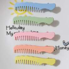 5pcs Cute Letter Pattern Everyday Wear Bathroom Hair Clips Back To School