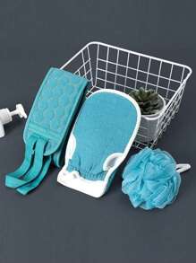3pcs,Bath Towel Set, Double Face Bath Exfoliating Gloves, Extra Long Exfoliating Bath Towel - Extreme Body Back Exfoliating Bath Brush, Massage Scrub Exfoliating And Bath Loofah Sponge Decontamination Set