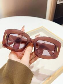 1 件男女通用复古 Y2K 别致矩形时尚眼镜，休闲波西米亚时尚眼镜，适合夏季海滩度假、户外、旅行