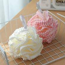 4pcs Lace Extra Exfoliating Home Spa Shower Loofahs, Sponge Brushes, Bath Spa Scrubber For Face & Body, Gently Foaming