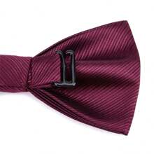 1pc Formal Suit Business Patterned Bow Tie, Groom Wedding Groomsmen Double Layer Solid Color Bowknot, Versatile For Daily Business Events, Polyester, Suitable For Spring, Summer, Autumn, Winter