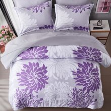 7-Pcs Bed In A Bag Comforter Set Queen, Boho Flower Print Comforter And 2 Pillowshams, Flat Sheet, Fitted Sheet,2 Pillowcase Set, Soft Microfiber, Comfortable And Warm Bedding Set, Bedroom Decor For All Seasons, Ideal Gift For Mom - 紫色 - 24 - 查看 8