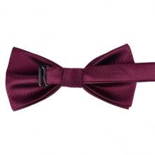 1pc Formal Suit Business Patterned Bow Tie, Groom Wedding Groomsmen Double Layer Solid Color Bowknot, Versatile For Daily Business Events, Polyester, Suitable For Spring, Summer, Autumn, Winter