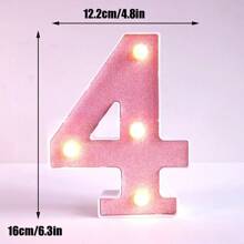 16cm/21cm 創意粉色發光 LED 跑馬燈字母與數字夜燈，電池供電 LED 字母燈，適用居家裝飾、臥室桌面裝飾、婚禮求婚生日派對裝飾字母燈，1 18 16 歲生日派對裝飾數字燈 - 粉色 - 查看 31