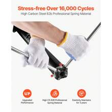 Garage Door Torsion Springs, 1 Pair, 0.207 X 2 X 24 In To 0.25 X 2 X 32 In, 16000 Cycles, Electrophoresis Black Coated For Replacement, Garage Door Springs With Non-Slip Winding Bars, Gloves And Mounting Wrench - 0.207 X 2 X 24 Inches - View 4