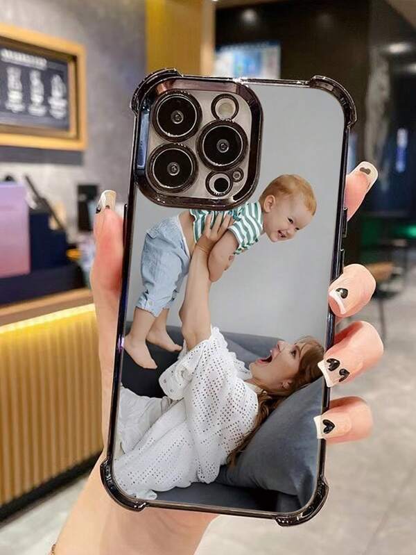1pc Customizable Electroplated Shock-Proof Lens Protection Silicone Phone Case Compatible With Iphone 16 Pro Max/16 Pro/15 Pro Max/14 Pro Max/13 Pro Max, Infinix Smart 5/7, Redmi, OPPO A95/A18/A58/A74/A76/A95/F19, Moto G84/G54/G52, Galaxy A24/S24U/S23U/S22U/A14/A15/A54/A55, Vivo Y17s/Y20/Y27/Y35/Y36, High Definition & Anti-Fall, Stylish, Colorful, Vintage, Cute, Contracted, Funny, Ideal Gifts For Him, Ideal Gifts For Her, Boyfriend, Girlfriend, Family, Friends, Grandparents, Couple, For Anniversaries, For Birthdays