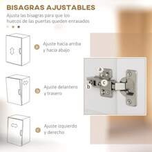 HOMCOM HOMCOM Alacena de Cocina Mueble de Cocina con 4 Puertas 1 Cajón y Estantes Ajustables Antivuelco Armario de Cocina Moderno para Comedor Salón 70,8x34x180 cm Blanco y Plata