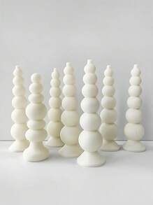 3D Ball Layered Geometric Mold Set, Soft Silicone, Heat Resistant & Easy Demold, Multi-Scene DIY Tools For Candle, Resin, Soap, Modern Home Decor, Holiday Creative Gift, Meditation Healing Companion - White - View 3