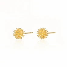 1pc Dainty Dandelion Design Stud Earring Made Of 925 Sterling Silver, Hypoallergenic, Bohemian & Minimalist Style For Women's Date Outfits