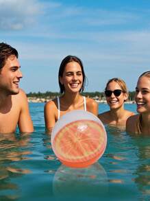 1 pieza Pelota de playa con patrón de fruta clásico, accesorio para piscina, decoración de fiesta de playa de verano, pelota flotante para piscina, esencial de playa
