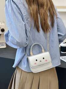 Nieuwe modemeisjes effen kleur schattige schoudertas, stijlvolle meisjes crossbody tas met muntbeurs