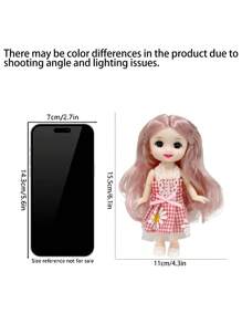 1 Búp bê thời trang có thể thay đổi khuôn mặt, Búp bê dễ thương có quần áo có thể tháo rời, Trang trí tượng nhỏ chân thực - Nhiều màu - Xem 2