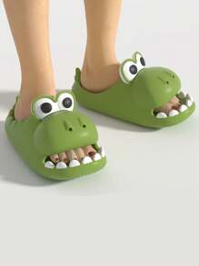 Women's Cute Dinosaur EVA Lightweight Non-Slip Thick Sole Casual Home Slippers, Suitable For Spring/Summer - Green - View 4