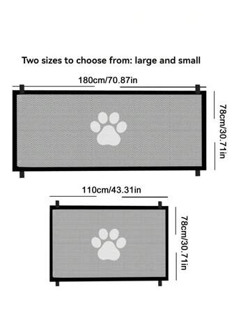 1pc No-Drill Pet Fence, Stair And Door Gate, Isolates Cats And Dogs, Pet Barrier, Pet Isolation Net, Portable Foldable Pet Divider Fence, Dog Protection Net Fence