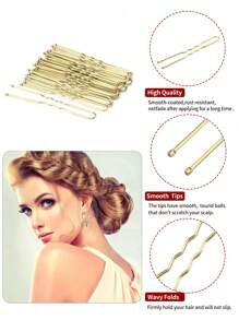 U型发型夹，专业沙龙化妆师发夹，隐形发型固定工具，美发造型工具及发饰