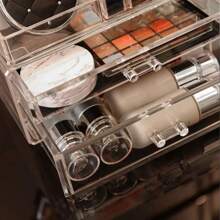 Makeup Storage Box Acrylic Transparent Drawer Divided Style Organizer Large Capacity Desktop Compact Dustproof Lipstick Storage Lipstick Organizer Box With Dust-Proof Acrylic Material, Drawer Style Makeup Storage Rack For Eyeshadow Palette - Multicolor - View 3