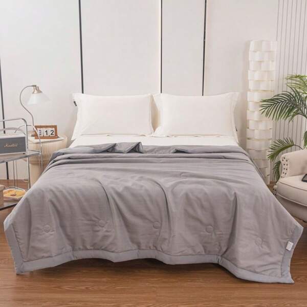 1pc Summer Cooling Duvet - Soft, Breathable, Lightweight Polyester Fabric, Perfect For Hot Weather Comfort, Machine Washable, Contemporary Style Bedding Essential