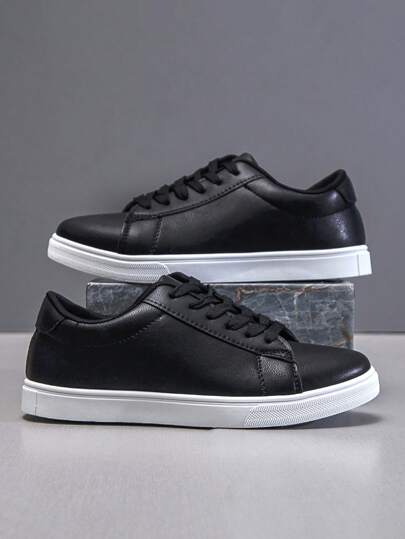 Men's Casual Sport Trainers Skateboard Sneakers Non-Slip College Student Sports Skateboarding Shoes, White, Versatile For All Seasons