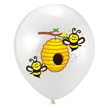 Decoraciones para fiesta de cumpleaños con temática Feliz abeja 2025, globo con diseño de abeja, para festival, fiesta, jardín, decoración original de flores de jardín, globo de látex de 12" - Multicolor - Ver 7