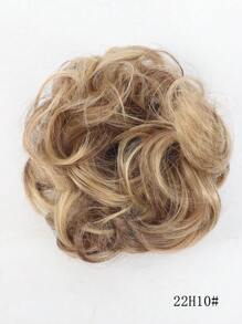 凌乱发髻发带接发，适合女士和女孩 - 适合日常佩戴的卷曲波浪合成发髻 - 厚假发发髻配件 - 彩色 - 查看 18