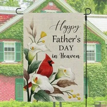 [Polyester Garden Flag]1pc Vibrant Spring Welcome Garden Flag, Father's Day Flag, Floral, Love Element, Two-Sided Garden Flag, , Ideal For Outdoor Yard And Lawn Decor, Farmhouse Holiday Design, 12 X 18 Inches, No Flagpole Included Gifts Birthday Graduation